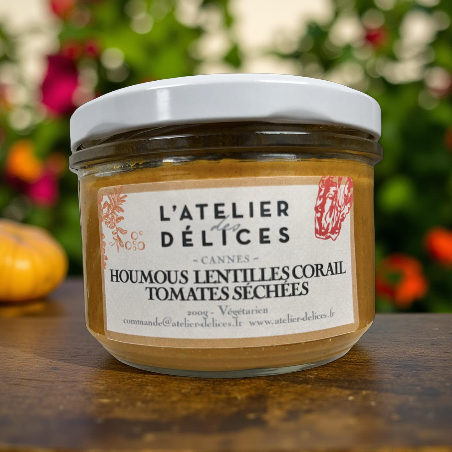 4 Houmous Lentilles Corail Tomates Séchées