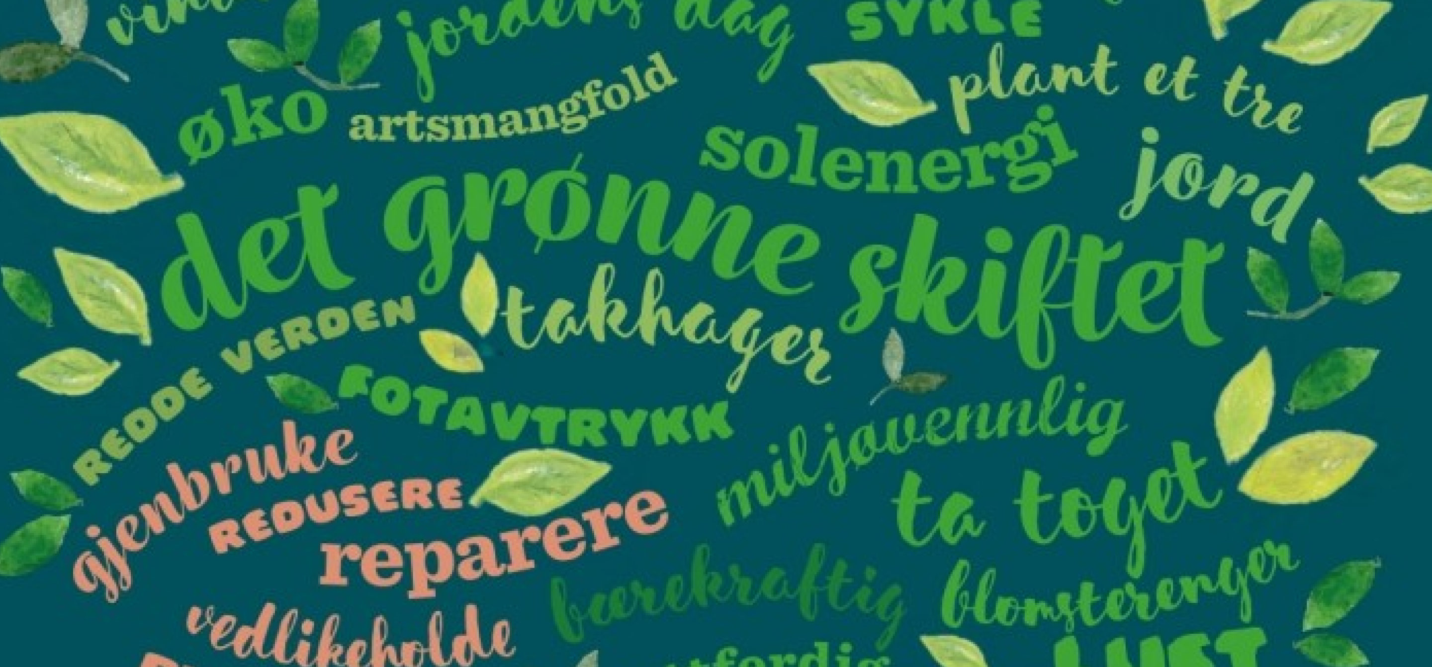 Illustrasjon: tre med skrift "det grønne skiftet"
