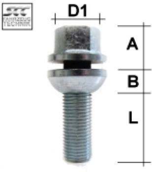 Image for Hjulbolt - Kulehode - M14x1,5 - 35 mm