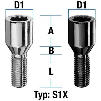 Image for Hjulbolt stjerne - 60° Kon - M14x1,25 - 38 mm