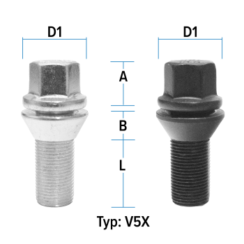 Image for Hjulbolt - 60° Kon 2-delt - M15x1,25 - 37 mm
