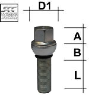 Image for Hjulbolt - Kulehode 2-delt - M14x1,25 - 28 mm