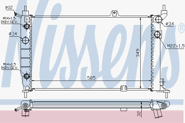 Radiator Opel Astra F 1,4-1,8