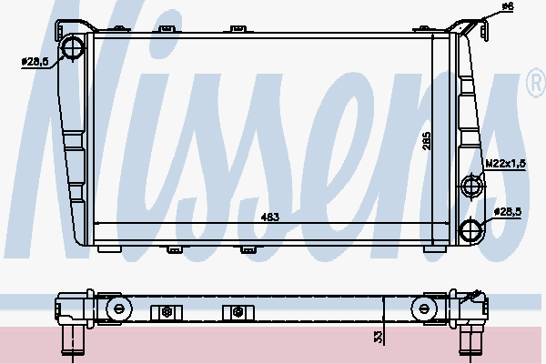 Radiator Skoda 105-120-130 76
