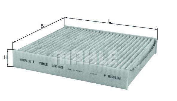 Kupéfilter aktivt kull