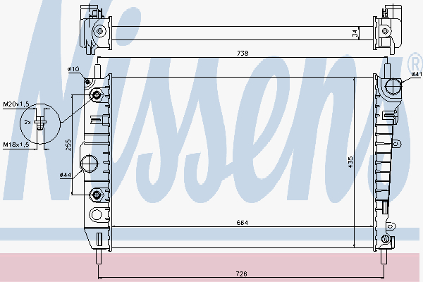 Radiator Jaguar Xk8 4.0 V8 96-