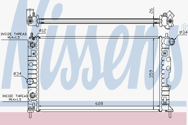 Radiator Saab 9-5 3,0 V6 Aut.