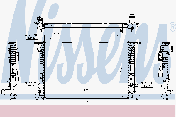 Radiator Audi A4 2.0-3.0D-3.2I