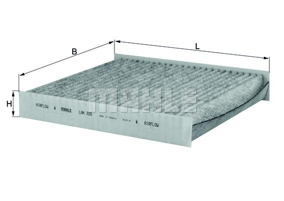 Kupéfilter aktivt kull