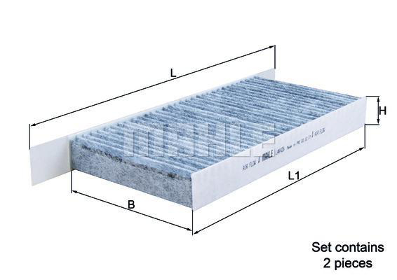 Kupéfiltersett aktivt kull