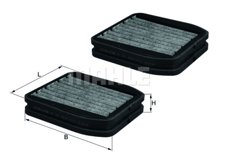 Kupéfilter aktivt kull