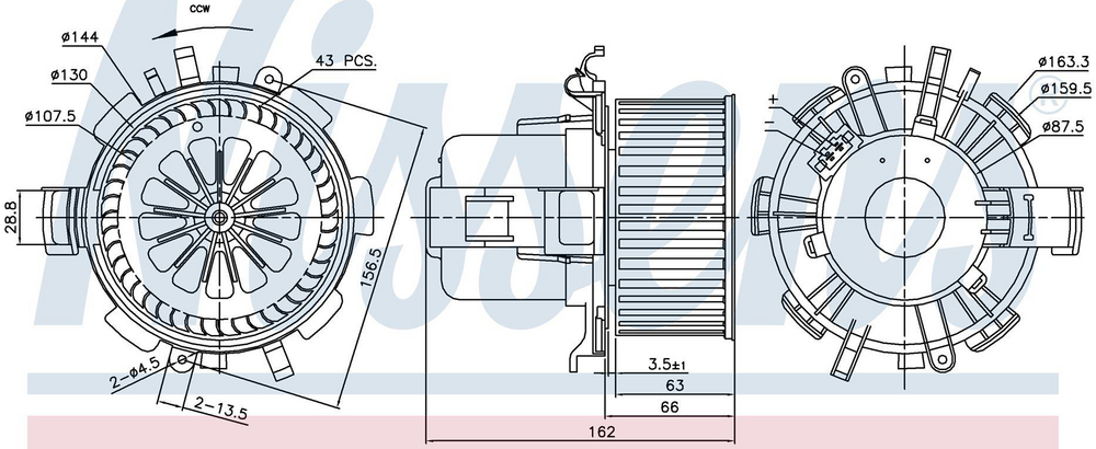 Elektromotor, kupévifte