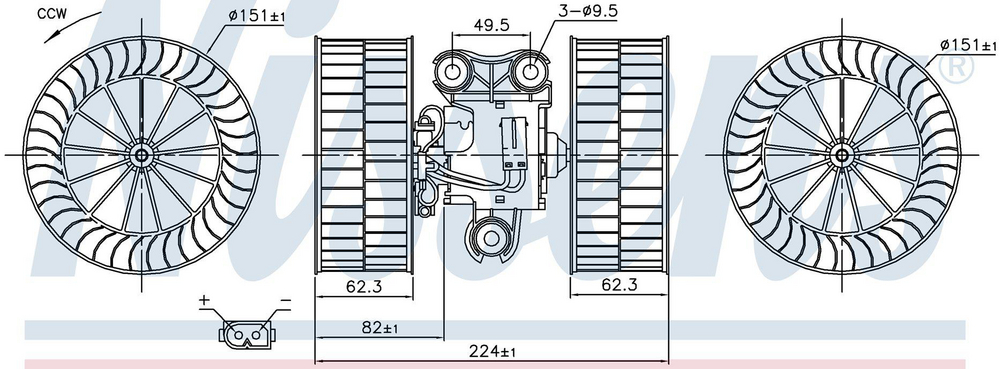 Elektromotor, kupévifte