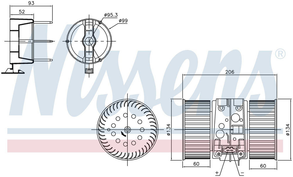 Elektromotor, kupévifte