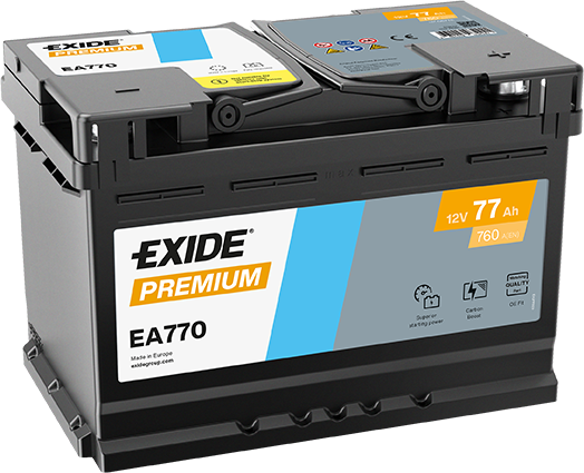 EXIDE BILBATTERI - EA770 ALT. SL700 12V 77AH
