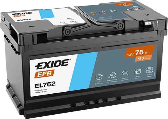 EXIDE BILBATTERI EL752 EFB BATTERI 12V 75AH