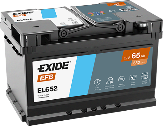 EXIDE BILBATTERI EFB BATTERI 12V 65AH MIC/HYB.