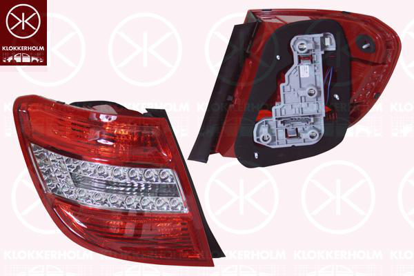 Baklykt Kompl. Stv *hvit/led*