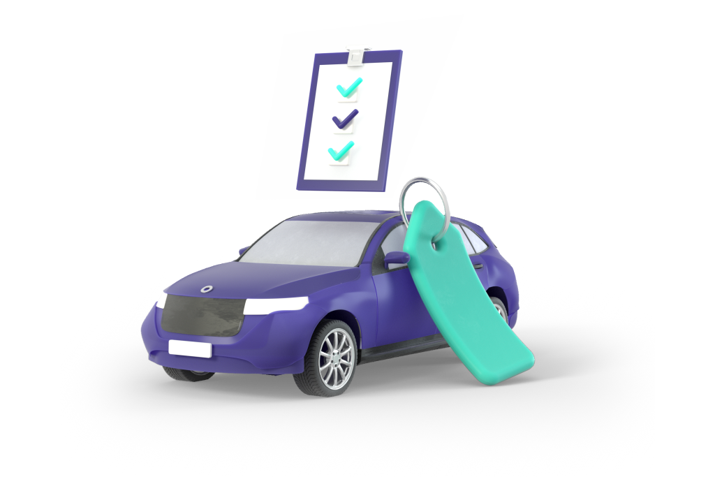 Illustrasjon - leasing av bil med sjekkliste.