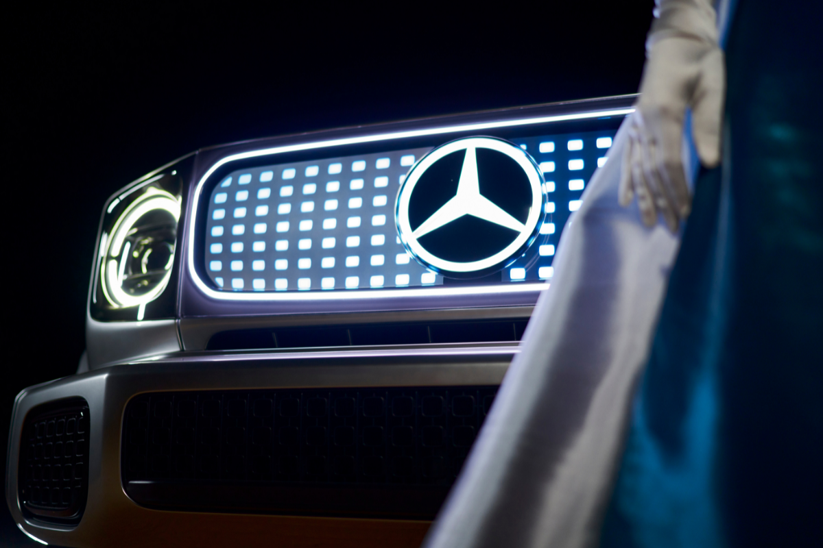 Mercedes-Benz EQG digital grill og lys.