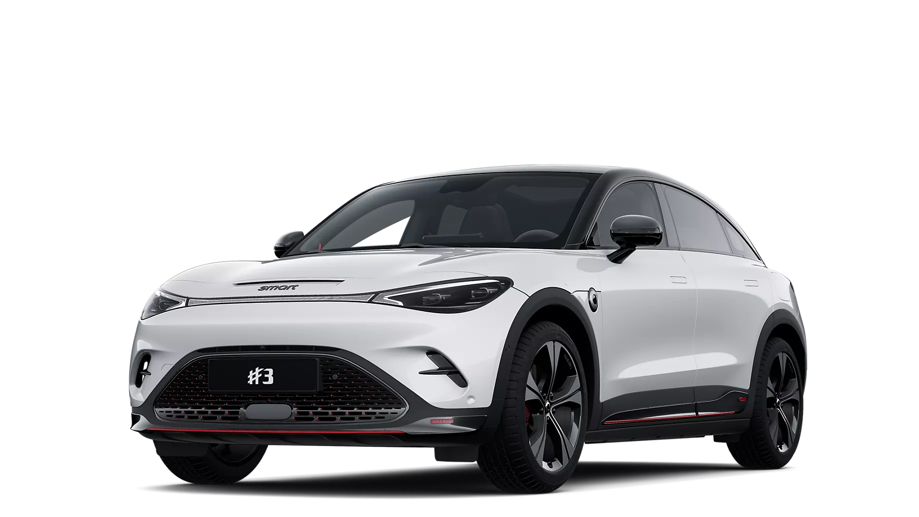 smart #3 i lakkfarge Digital White Metallic + Eclipse Black 