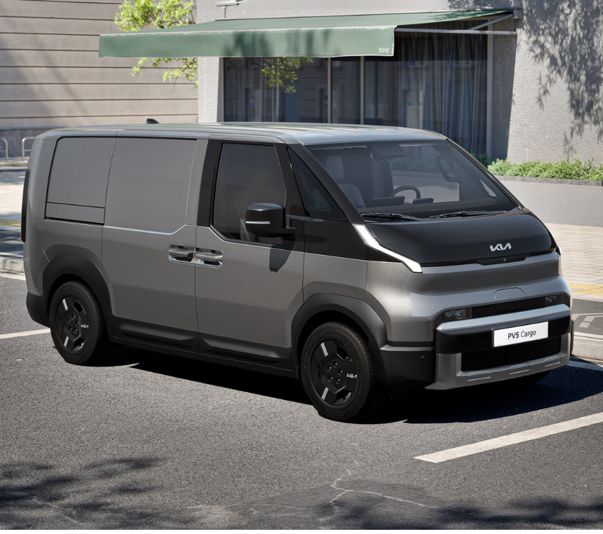Kia PV5 Cargo varebil sett forfra