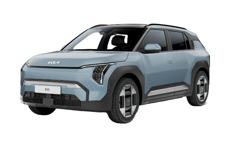 Kia EV3 Long Range i blå metallic lakk