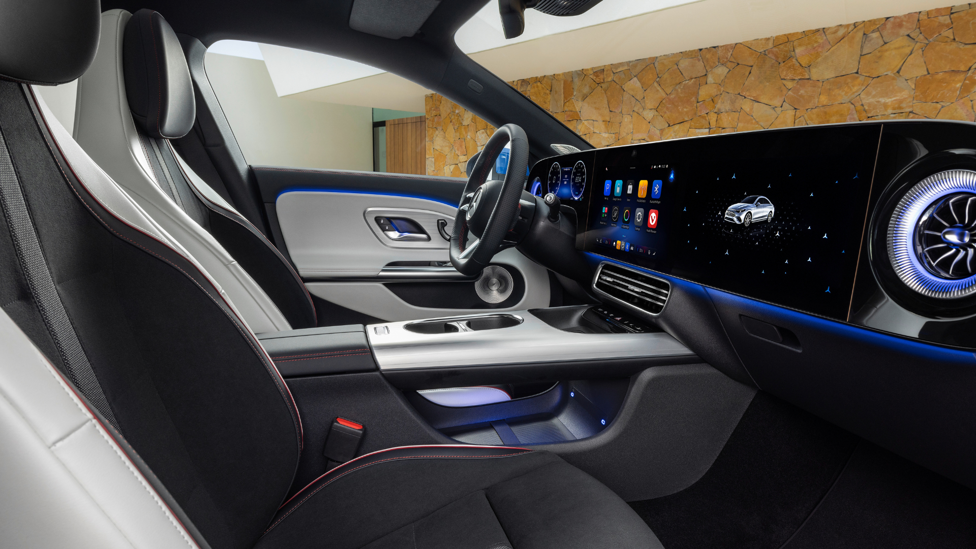 Interiørdetaljer i nye elektriske CLA fra Mercedes-Benz