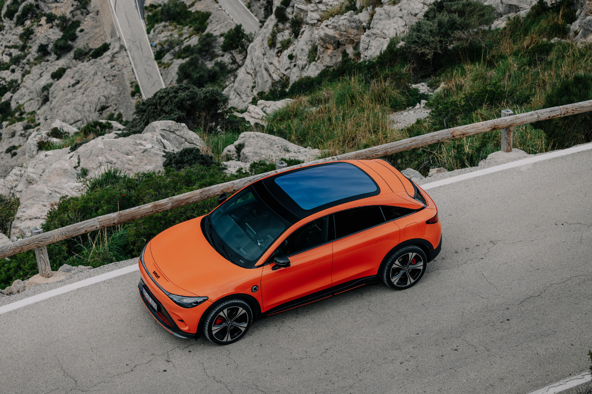 smart #3 BRABUS sett ovenfra med panorama-soltak