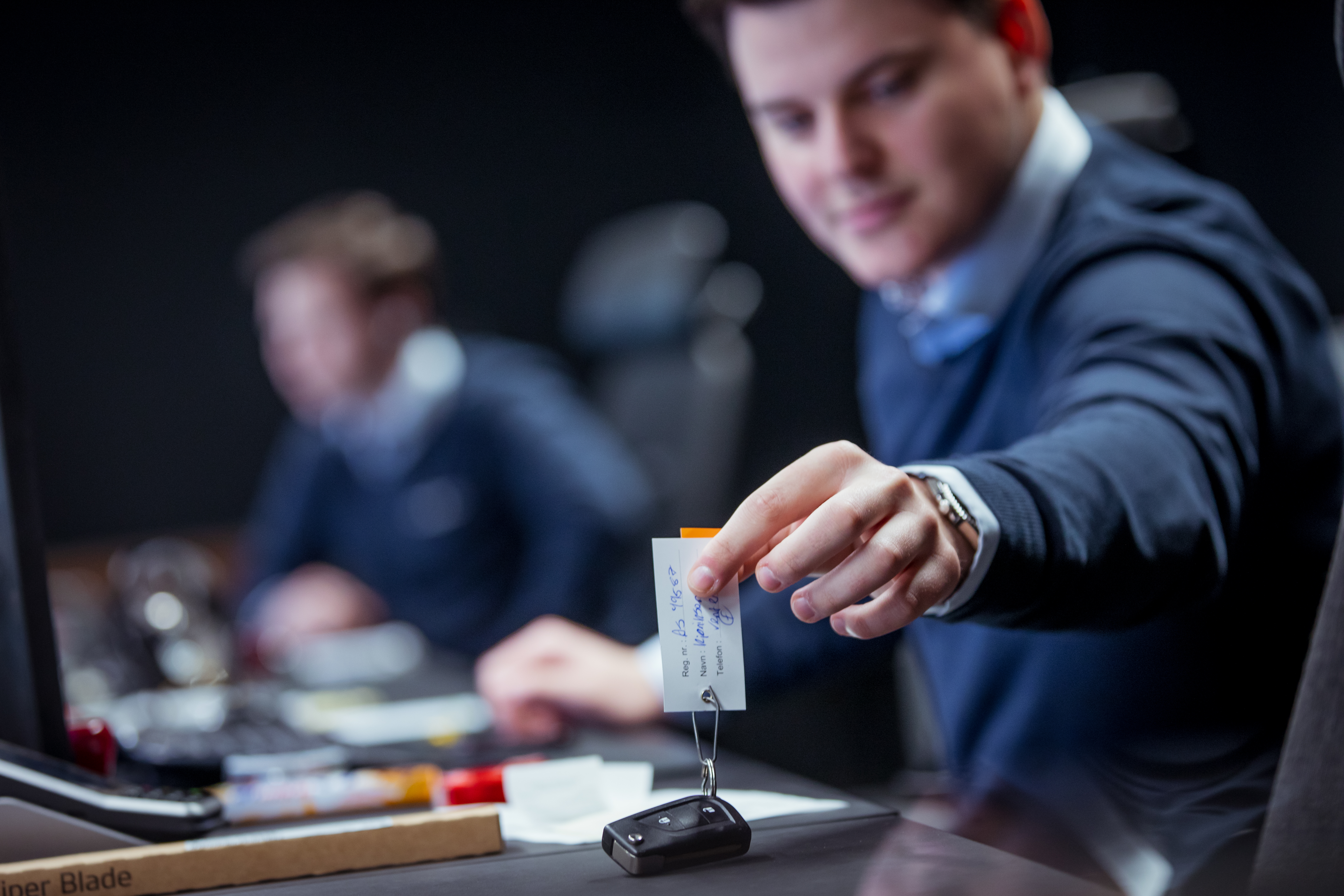 Kundemottak hos service som mottar bilnøkkel