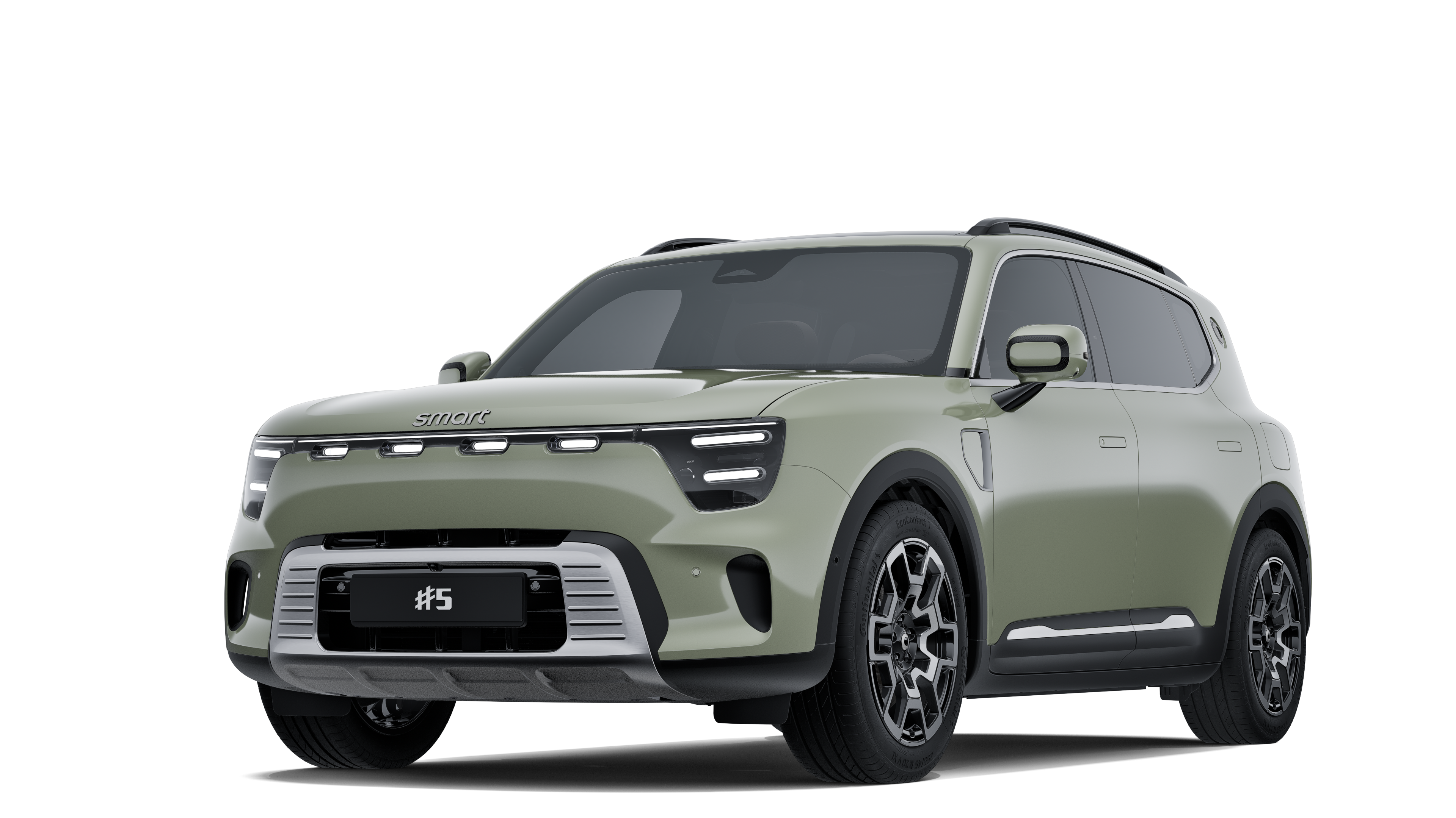 smart #5 i lakkfarge Future Green Metallic + Eclipse Black