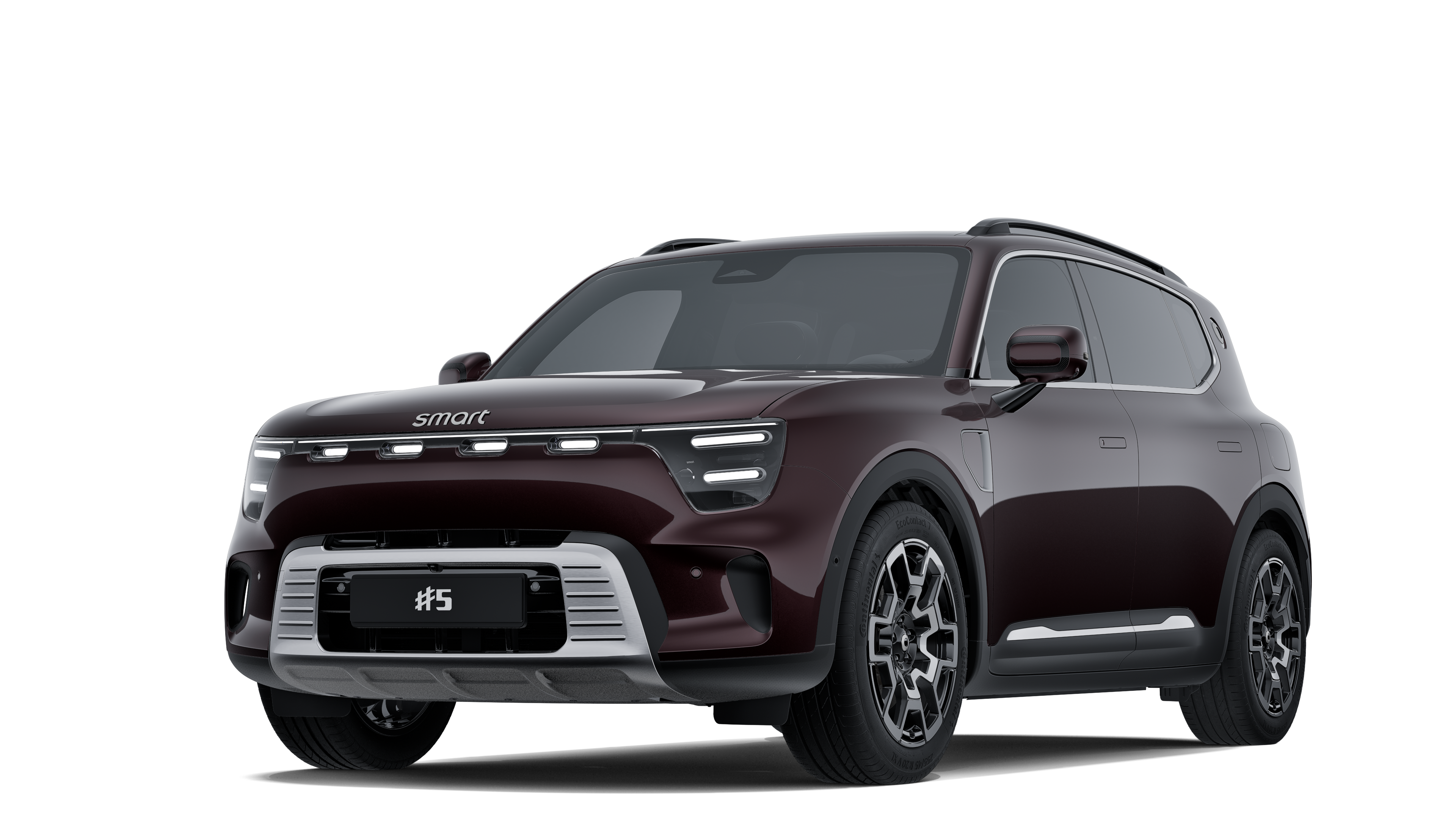 smart #5 i lakkfarge Pulsar Ruby Metallic + Eclipse Black