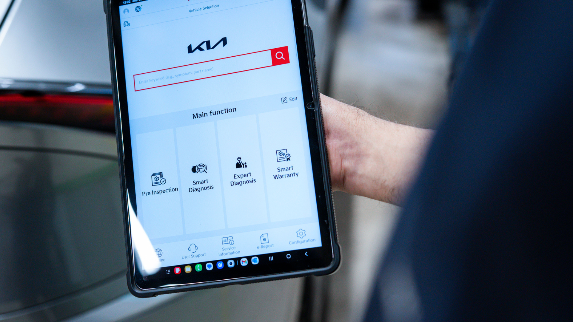 Kia diagnoseverktøy som brukes av mekaniker.