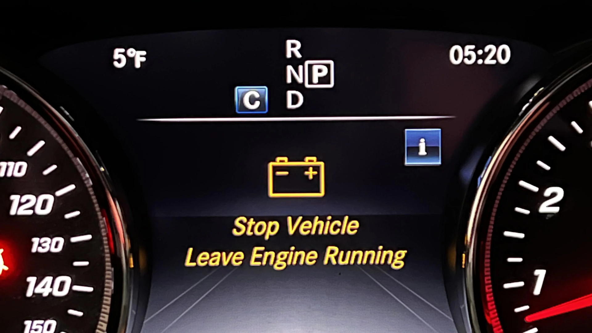 Varsellampe for batteri som lyser