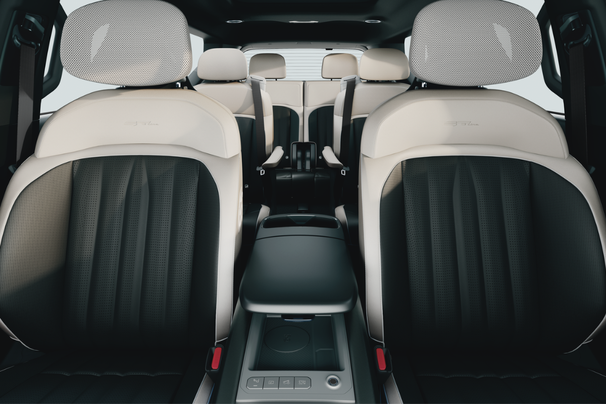 Kia EV9 6-seter i GT-Line med skinnseter