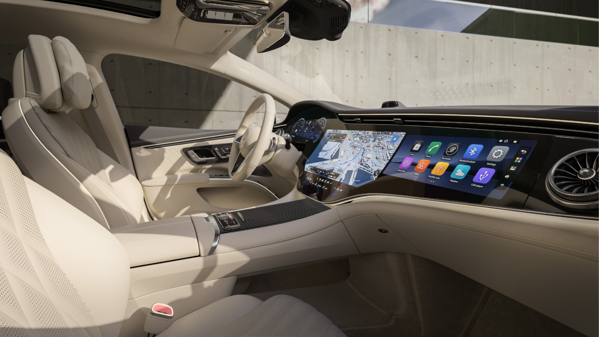 Mercedes-BEnz EQS interiør og MBUX Hyperscreen