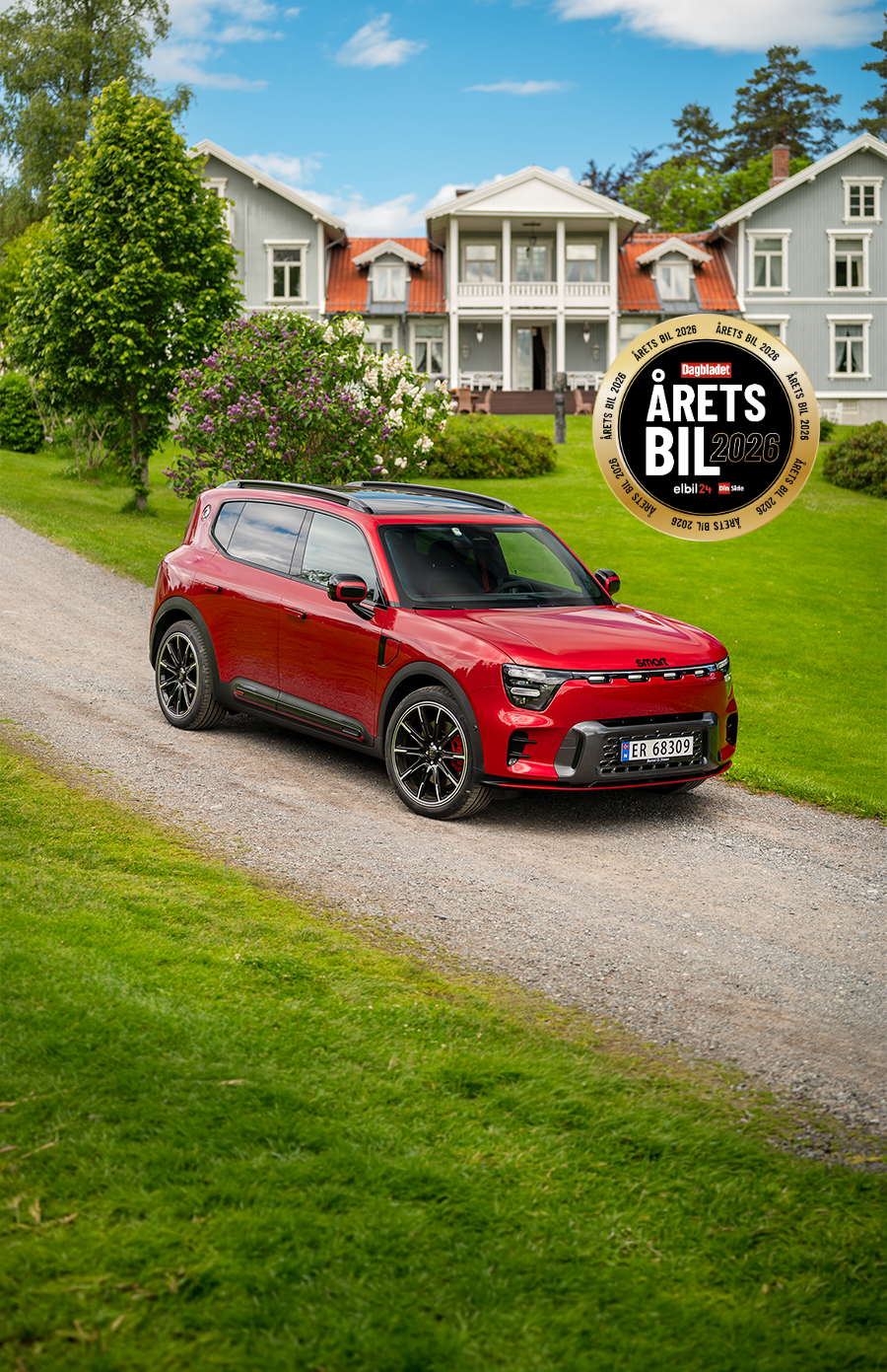 Årets bil i 2026 er smart #5 med vinnerlogo og smart #5 BRABUS