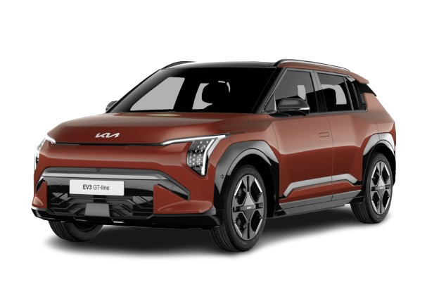Kia EV3 GT Line i rød terracotta metallic lakk