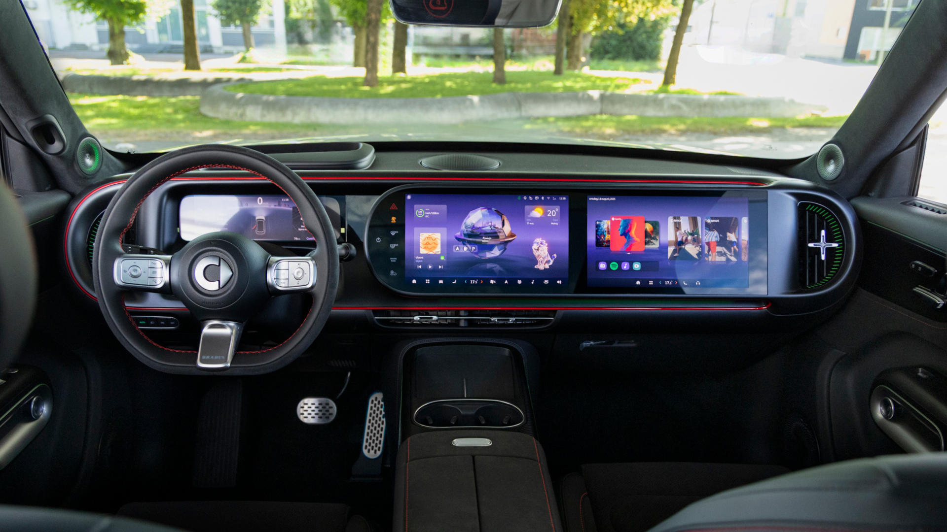 smart #5 BRABUS interiør med alcantara skinnratt og skinnseter
