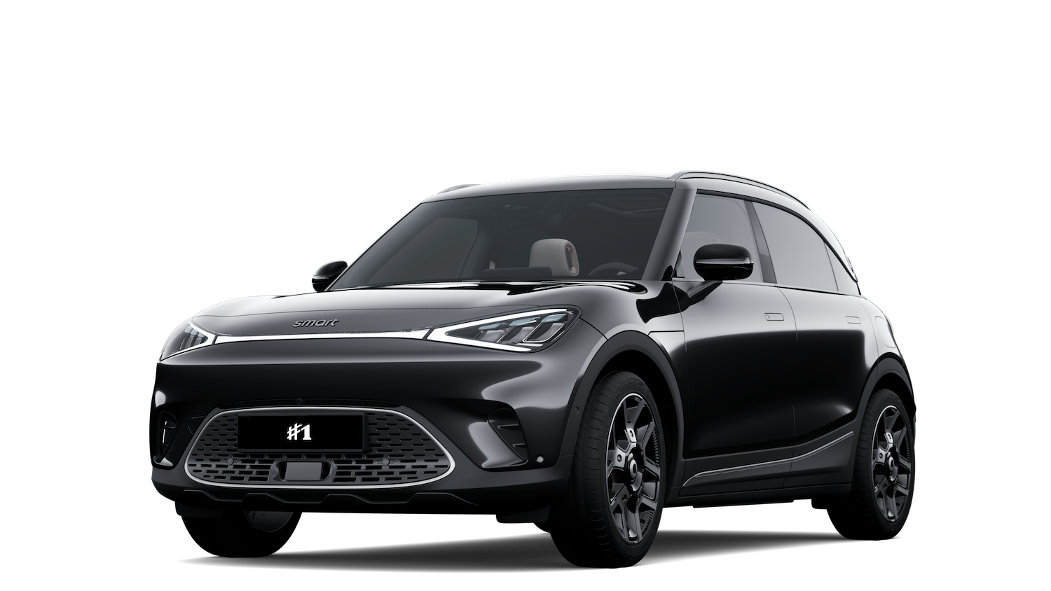 smart #1 i lakkfarge Meta Black Metallic + One Tone Colour 