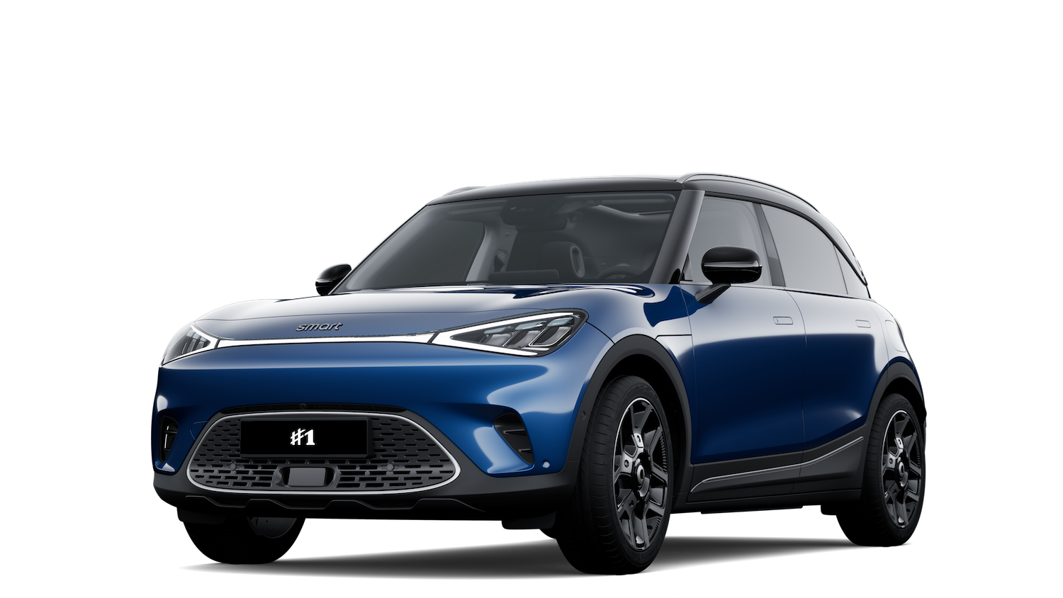 smart #1 i lakkfarge Quantum Blue Metallic + Eclipse Black