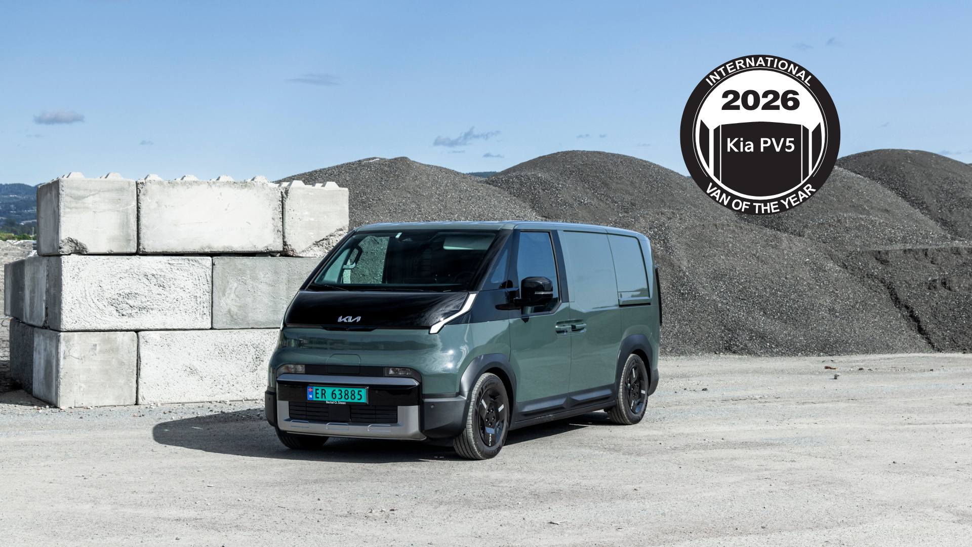 Kia PV5 varebil grønn van of the year 2026