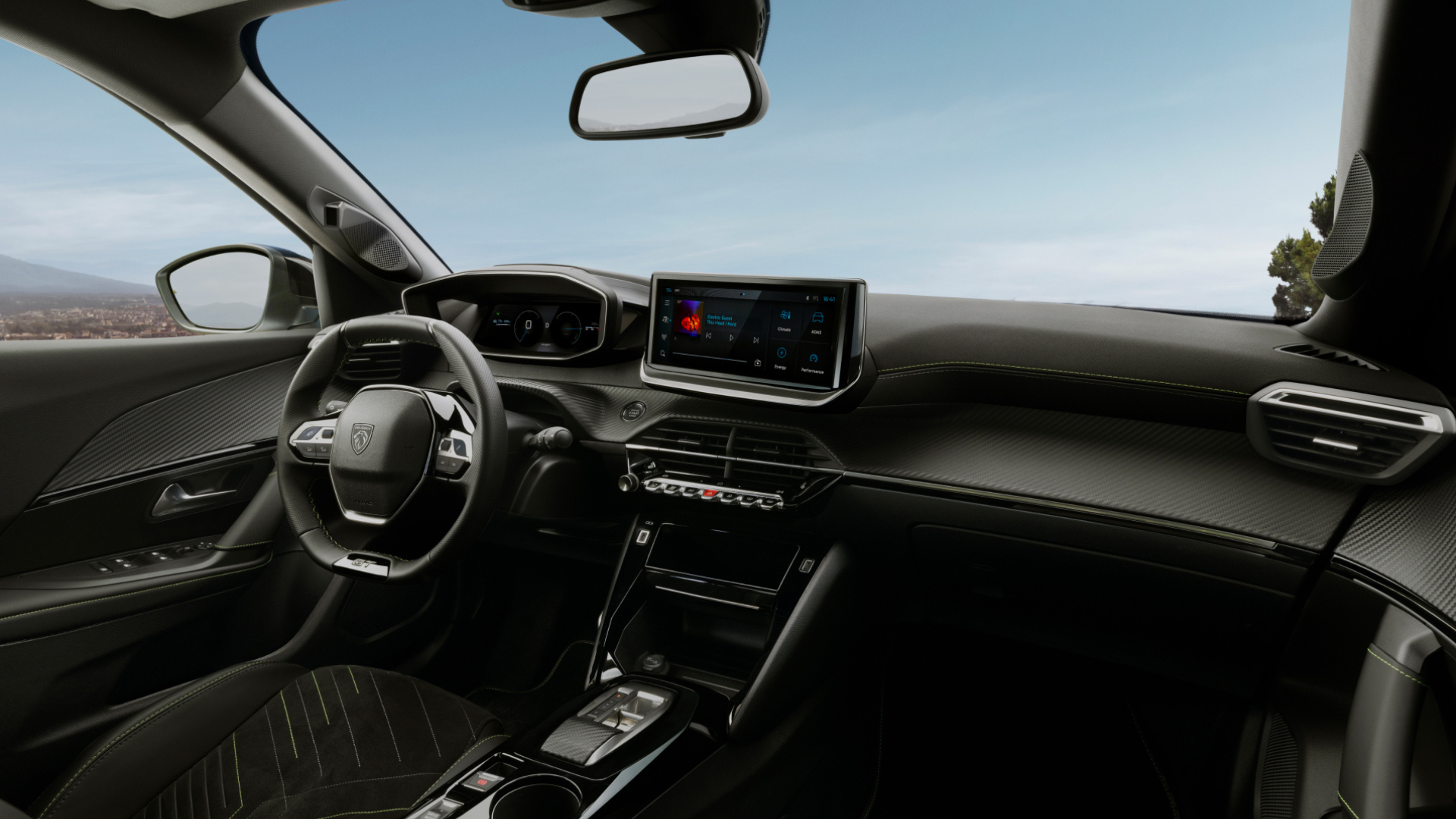 Interiør og innvendige detaljer i Peugeot E-208 GT