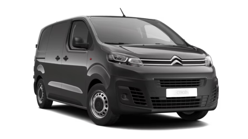 Citroën ë-Jumpy i svart metallic lakk.