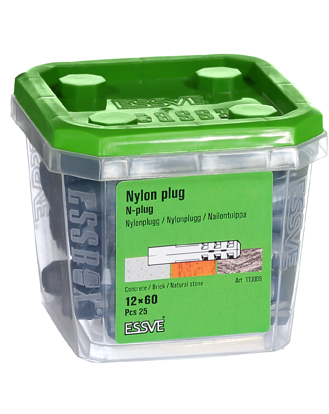 NYLONPLUGG N 12X60 BLÅ A-25