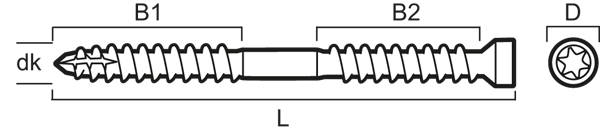 KONSTRUKSJONSKRUE ET-T 6,5X190 A-50