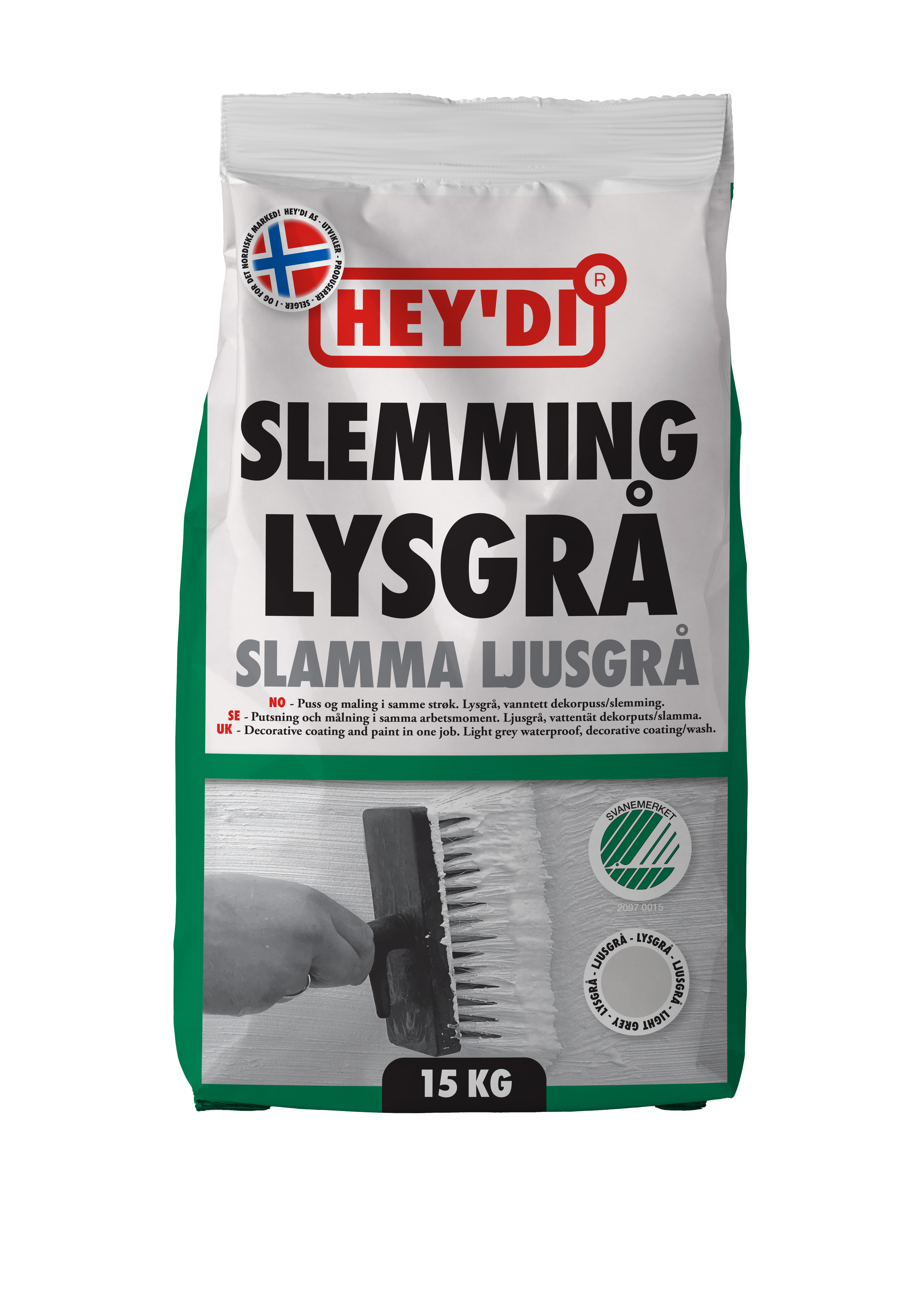 HEYDI LYSGRÅ 15KG SLEMMING
