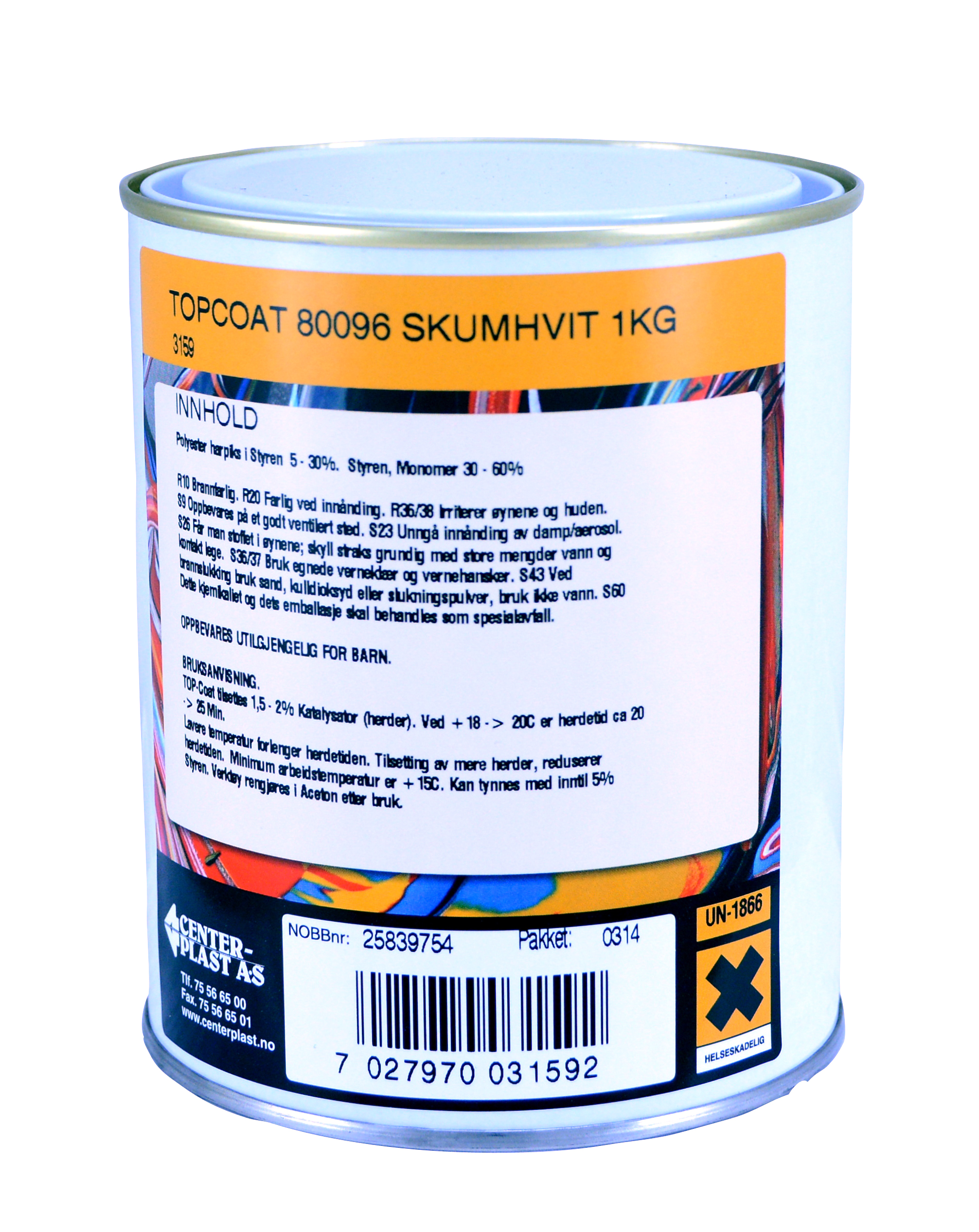 TOPCOAT 20000 HVIT 1KG