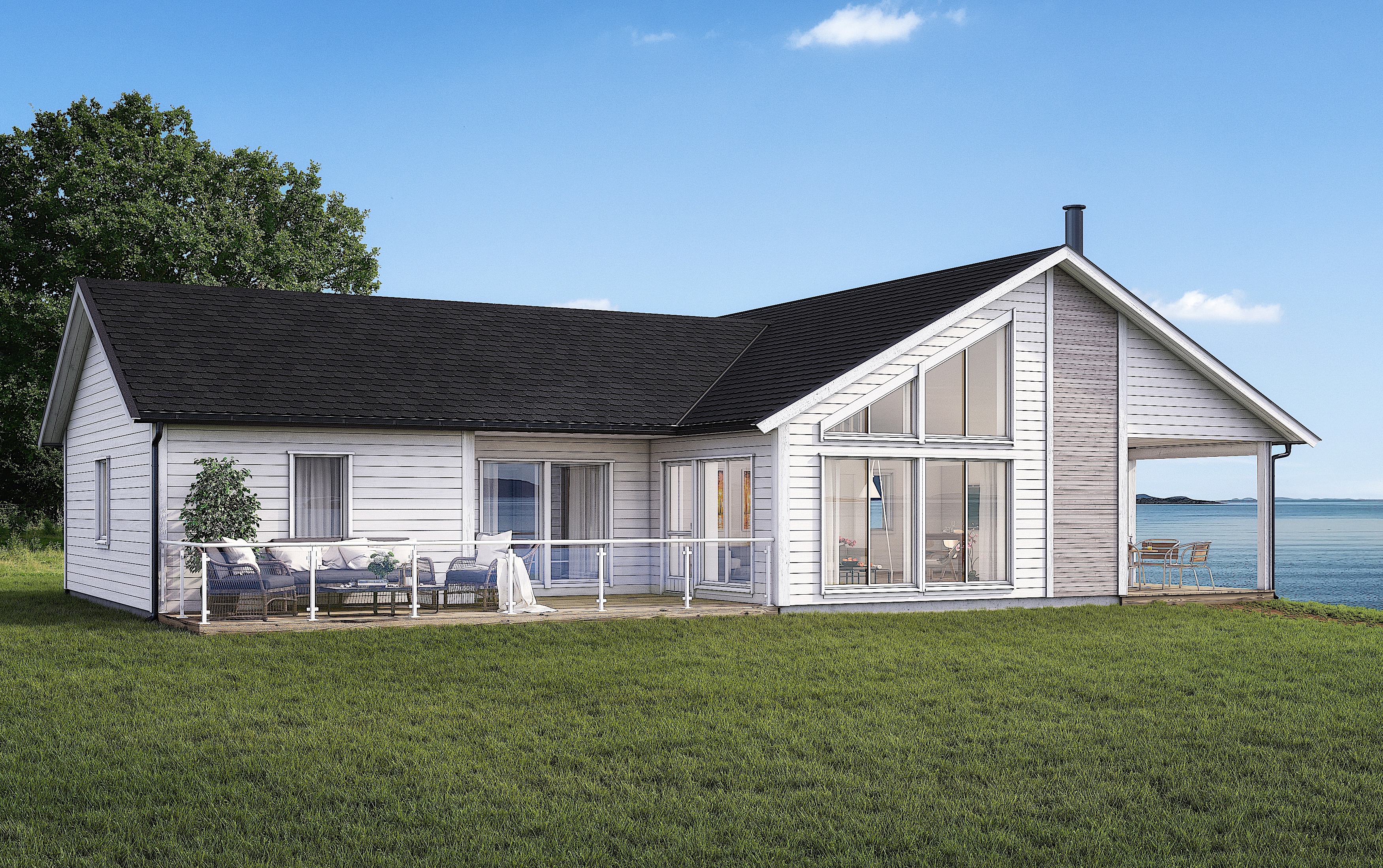 HJØRNESTOLPE 90 GRADER HVIT