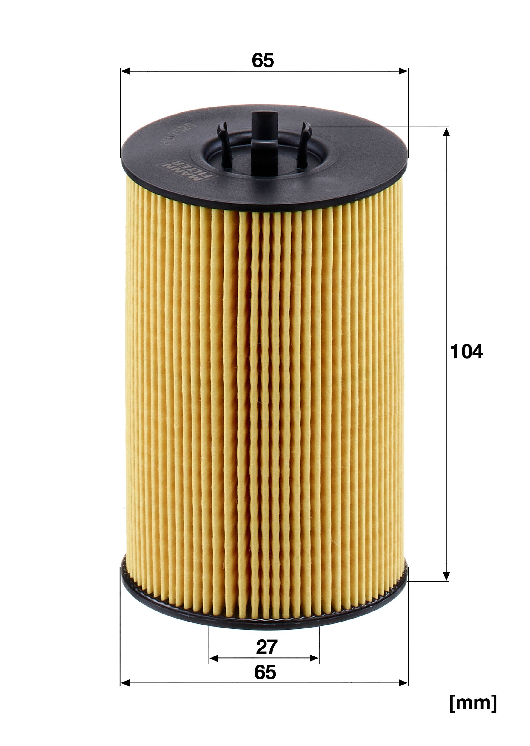 Dimension drawing of MANN-FILTER HU 7020 z